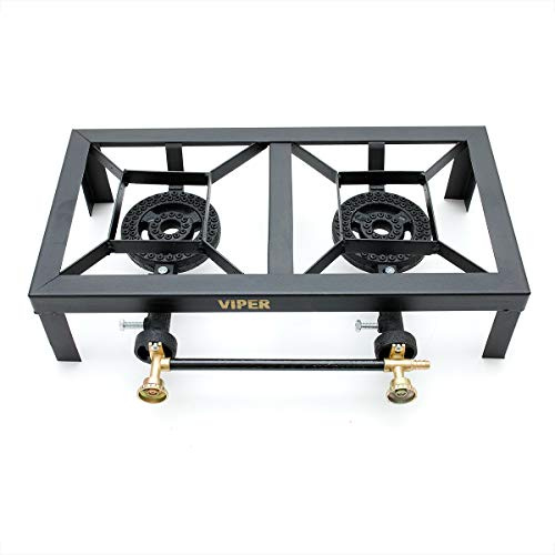 Viper Cast Iron Gas Boiling Ring LPG Burner Cooker Outdoor Double Camping 10kw TSGB