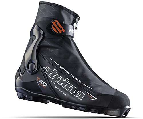 ALPINA Sports T40 Skate Touring Cross Country Nordic Ski Boots, Black/White/Red, Euro 46
