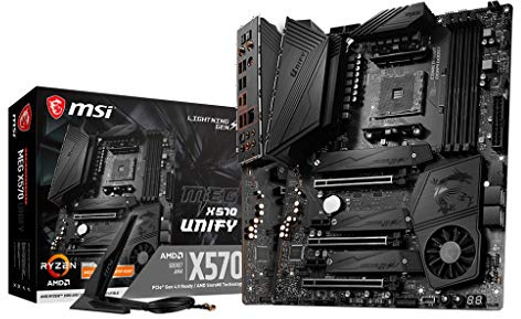 MSI MEG X570 Unify AMD AM4 DDR4 CF m.2 USB 3.2 Gen 2 WLAN 6 HDMI ATX Gaming Motherboard