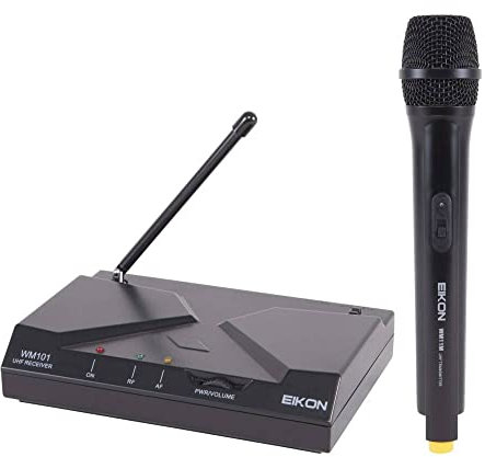 Proel EIKON WM101MV2 - Radio Microfono Palmare wireless a frequenza fissa per presentatori, animatori e karaoke, Nero. (WM101MV2)