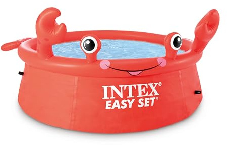 INTEX 26100EH Happy Crab Easy Set Inflatable Pool: 6ft x 20in – Puncture-Resistant Material – Quick Inflation – 232 Gallon Capacity – 16in Water Depth