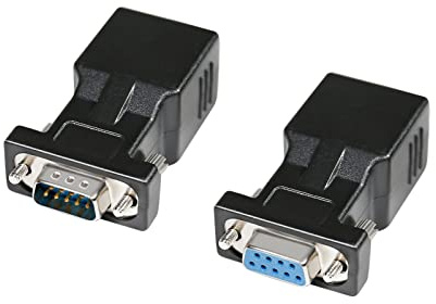 DTECH RS232 DB9 to RJ45 Serial Adapter DB-9 Female/Male to RJ-45 Female Ethernet Converter (2 Pack)