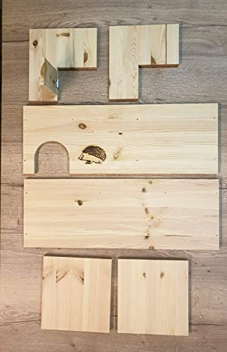 N / A Bausatz für Igelhaus Igelhotel Igelhütte Futterhaus für Igel Igelfutterhaus unbehandelt