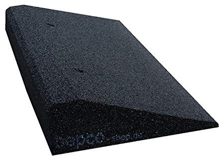 bepco Bordsteinkanten-Rampe, LxBxH: 50 x 25 x 4 cm aus Gummi (schwarz) Auffahrrampe,Türschwellenrampe, mit eingelagerten Unterlegscheiben zur Befestigung