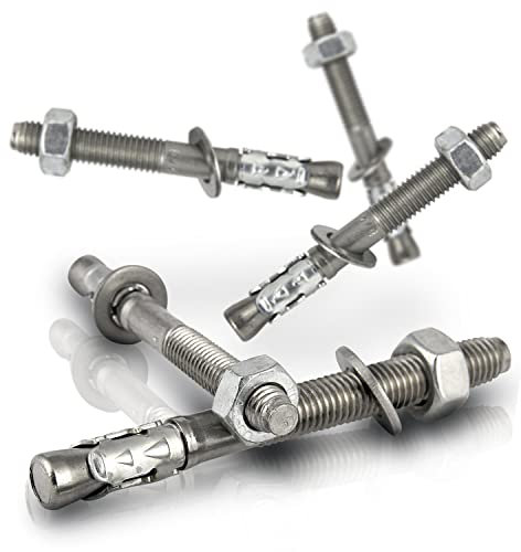 PROTECH 2 Stück Bolzenanker M16x185 Edelstahl A4 rostfreier V4A Stahlanker Schwerlastdübel Schwerlastanker