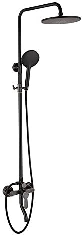 ALYHYB Retro-Duscharmaturen-Set, 2-Wege-Badewannen-Duschmischer-Set aus Messing, mit Regendusche und Handbrause, wandmontiertes Duschsystem Verstellbare Duscharmatur