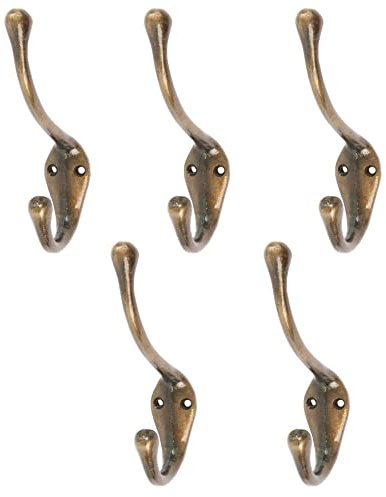 Hammer and Tongs - Narrow Hat & Coat Hook - W30mm x H140mm - Brass - Pack of 5