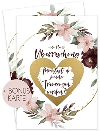 HIMMEL.HERZ.PAPIER Trauzeugin fragen - Trauzeugin Geschenk - Willst du meine Trauzeugin sein - Rubbelkarte Trauzeugin - Möchtest du meine Trauzeugin werden - Bordeaux