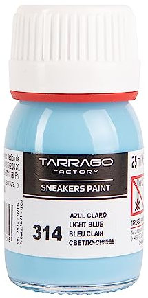 Tarrago Schuhfarbe Hellblau 314, 25 ml, mit Pinsel und Schwamm, für Glattleder, Kunstleder oder Canvas