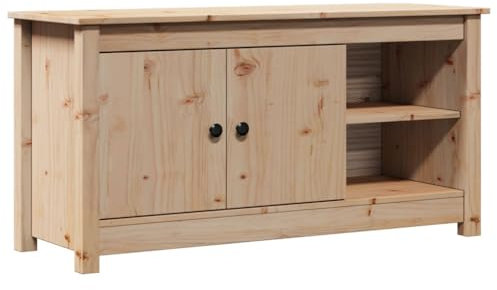 vidaXL TV Schrank Lowboard TV Möbel Tisch Board Sideboard Fernsehtisch Fernsehschrank HiFi-Schrank Wohnzimmer 103x36,5x52cm Massivholz Kiefer
