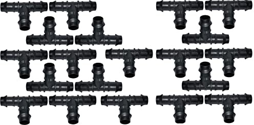 Magazzini GM TEE, Raccordi per Sistema di irrigazione Tubo Ala gocciolante,disponibili anche Manicotto,Picchetto,Valvola,Tappo,Gomito,Gancio,Presa a Staffa, per Tubi da 16mm (20,Tee)