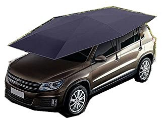 Telo Copriauto da Esterno Ombrellone Auto Copertura Parasole Protezione Auto Panno Oxford Resistente Ai Raggi UV Pieghevole Auto Tenda Tetto Impermeabile Copertura 4×2.1M (Color : Navy)