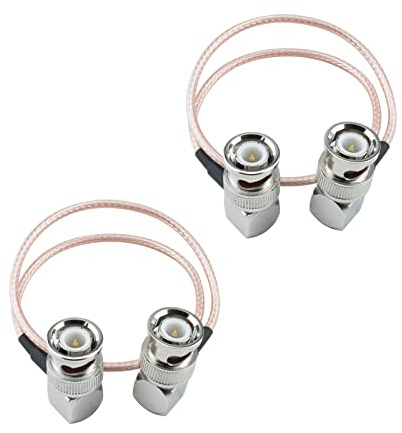 urcianow BNC hane med rak vinkel 90 grader BNC hane BNC armbåge RG316 koaxialkabel BNC-kontakt 20 cm rätvinklig förlängningskabel för wifi-antenn, kö, Jumper, HD, SDI-video 2-pack
