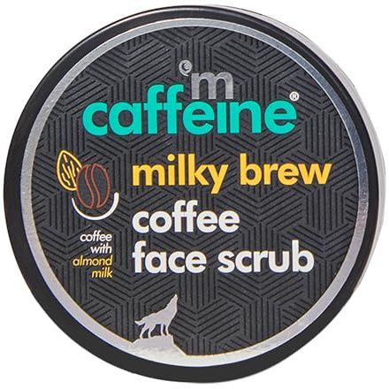 mCaffeine Milky Brew Coffee Face Scrub - Face Cleanser för glödande hud - ansiktstvätt avlägsnande solbränna och svarta huvuden - mandel mjölk - alla hudtyper - 75 ml
