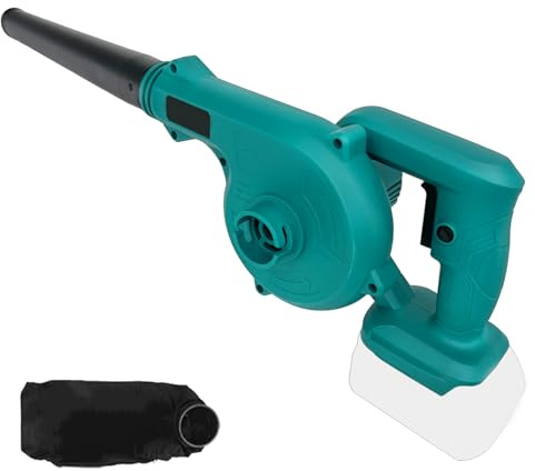 Akku-Laubbläser, Ersatz für Makita, 2-in-1 Elektrische Gartenblattgebläse und Staubsauger，18V Schnurlos Akku Laubbläser für Rasenpflege, Laubblasen, Auto- und Eckenreinigung(Nur Werkzeug)