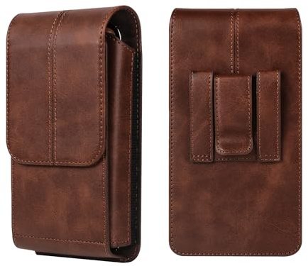 Bolsa Hombre de Cintura para Celular Cuero, Funda de Movil para Cinturon, 7.2 Universal Bolsa de Clip Cinturón Mosquetón Bolso de Transporte Smartphone Cinturón Cartera para Outdoor Senderismo
