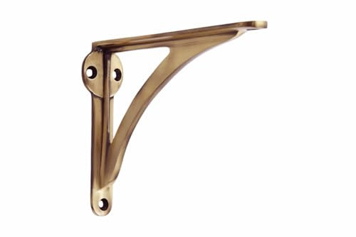 STYLENT Decor Dekorative Messingregalhalterung, robuste und antike Regalhalterung für Regale, modernes L-förmiges Design (1 Stück) (Messing antik, 20,3 cm)