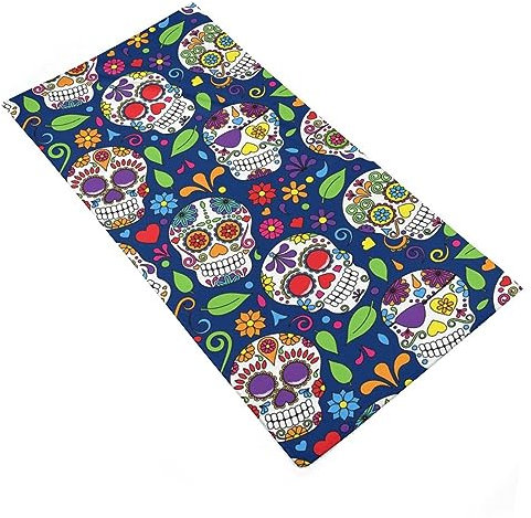 Strandtücher, Tag Der Toten Cooler Mexikanischer Zuckerschädel Duschtücher Leichtes Beach Towel Mikrofaser Stranddecke Für Wandern Reisen Picknicks 80X130Cm