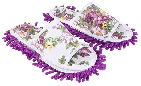Hoement Zapatillas Mop para Limpiar Pisos Diseño Desmontable, Estilo Moderno y Función Silenciosa, Reutilizables y Lavables, Ideales para Uso Hogar y Limpieza Diaria