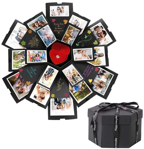 Kreative Explosions-Geschenkbox, 6 Gesichter, Explosionsbox, Liebes-Memory-DIY-Fotoalbum, Scrapbook-Geschenk-Box, Überraschungs-Geschenk-Box, Explosion für Geburtstagsgeschenk, Weihnachtsgeschenke und