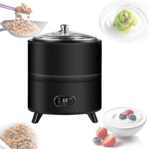 Yogurtera grande de 12 litros, vejigas internas de acero inoxidable de 12 litros*2, con control de tiempo y temperatura, fermentación a temperatura constante de 360°, para yogur, natto, vino de arroz