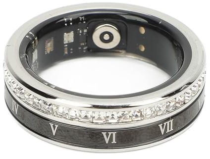 Smart Ring, IP68 wasserdichter Smart-Ring mit Schrittzähler, Ti-Stahl, Fitness-Tracker, Smart-Ring, Schwimmen, Tauchen, BT für Männer und Frauen, Hochzeit, Outdoor-Aktivitäten, APP-Silber (#12)