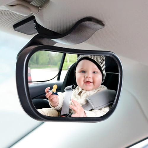 Naapesi 360° Schwenkbar Rücksitzspiegel mit Clips, Saugnapfspiegel für Autositze, Bruchsicherer Auto-Rückspiegel Spiegel Baby, Saugnapf-Autositz Spiegel, Rückspiegel Baby Auto für Meisten