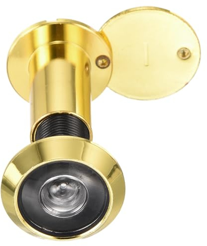 PATIKIL Visor de Puerta de 9/16 con Mirilla de 180 Grados, Se Adapta a Puertas de 1-3/4 Pulgadas a 2-15/16 Pulgadas con Cubierta de Privacidad Giratoria, Color Dorado