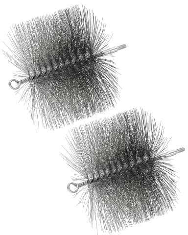 PATIKIL 6 Wire Chimney Cleaning Brush, 2 Pcs Steel Round Chimney Sweep Brush with M6 Fitting for Cleaning Fireplace Burning Stove Tent Dryer Pipes, Silver