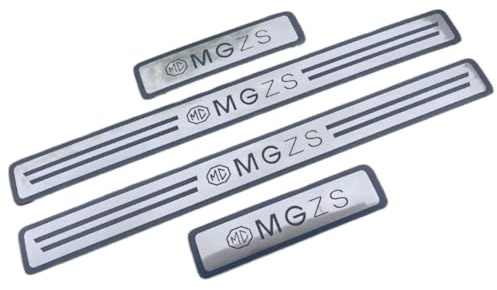 AABBDxJ 4 pièces Plaques de seuil de portière de voiture en acier inoxydable, Pour MG ZS 2017-2022, Plaques de protection anti-dérapantes, Seuil de protection contre les rayures, Accessoires de