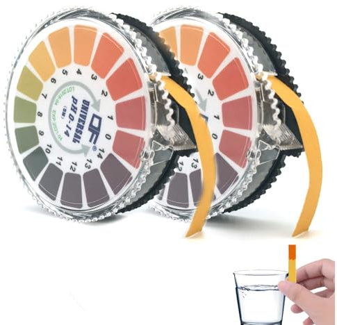 2 Rollen Ph Teststreifen,0–14 Ph Wert Teststreifen,16,4 Zoll/Rolle,SäUre Und Lauge Ph Streifen,Ph Teststreifen Scheide KöNnen FüR Trinkwassertests Und Experimentelle Tests Verwendet Werden Usw