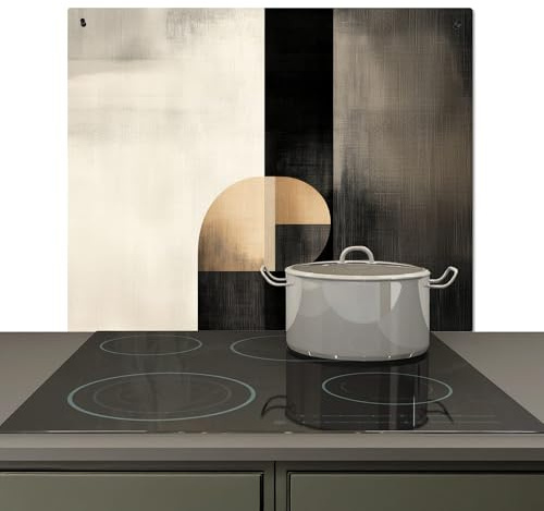 KitchenYeah© Paraschizzi Paraspruzzi per Cucina Lamiera Alzatina Top | 59x51 cm - Decorazioni Cucine , Coprifornelli Forme - Moderno - Nero