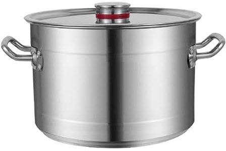 GXXINGIN Suppentopf, Catering-Gewerbe/Haushalts-Suppentopf aus dickem Edelstahl, mit Deckel, für Gasherd/Induktionsherd (10-30 l) Suppentopf (Größe: 30 l)