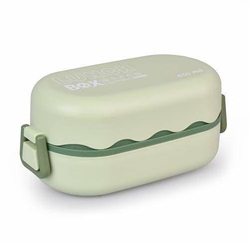 SINZONeu® Fiambrera Bento 850ml Niños/Adultos, Doble Capa 3 Compartimientos Antifugas Microondas & Lavavajillas con Cubierto - Escuela/Oficina/Picnic