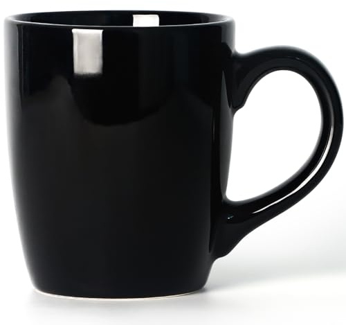 SHOWFULL Stor kaffemugg, 590 ml extra kaffemugg, slät keramisk bosskopp, stor kapacitet och stort handtag, för pappa män kvinnor, mikrovågsugn och diskmaskinssäker, svart