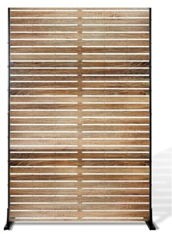 Cachpib Decorative Garden Privacy Screen with Stand Freestanding Outdoor Divider Metal Privacy Panel for Garden Pool Balcony Patio, 120x183Cm