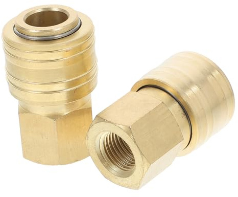 OSALADI 2 pezzi Raccordi Aria Compressa Bsp Maschio in Ottone Resistente alla Corrosione Connettori Rapidi per Compressori e Attrezzi Pneumatici Durevoli e Facili da Installare