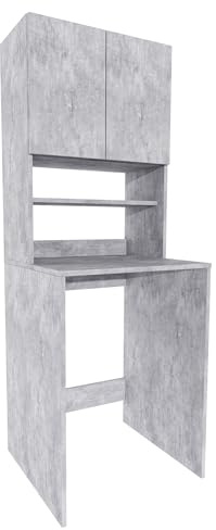 möbelkap Waschmaschinenschrank | Moderner Badschrank für Waschmaschine & Trockner | Pflegeleicht & Kratzfest | Viel Stauraum | Stabile Konstruktion | Beton Dekor
