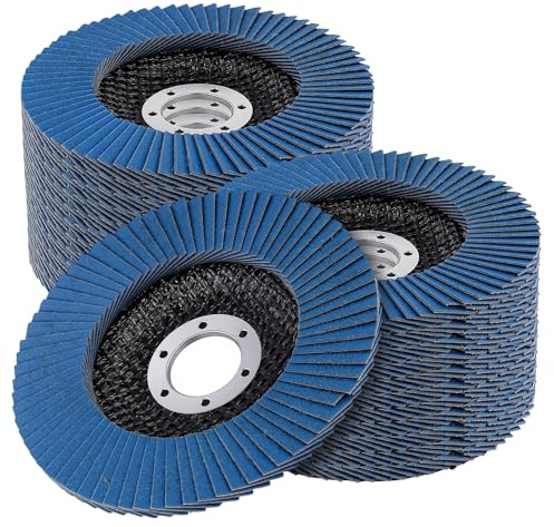 SINJEUN Dischi lamellari da 115 mm, grana 40, confezione da 20 dischi abrasivi per smerigliatrice angolare per levigare legno metallo