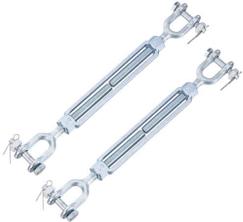 PATIKIL Heavy Duty Turnbuckle, (M12, Silver)(2 Pcs), Hot Dipped Carbon Steel Jaw and Jaw Turnbuckle Heavy Duty Cable Tensioner, Suit for - Shade Sail/Yard Zipline/Deck