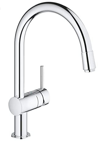 GROHE Minta - Einhand- Spültischbatterie (C-Auslauf, Schwenkbereich 360°, Einlochmontage), chrom, 32918000