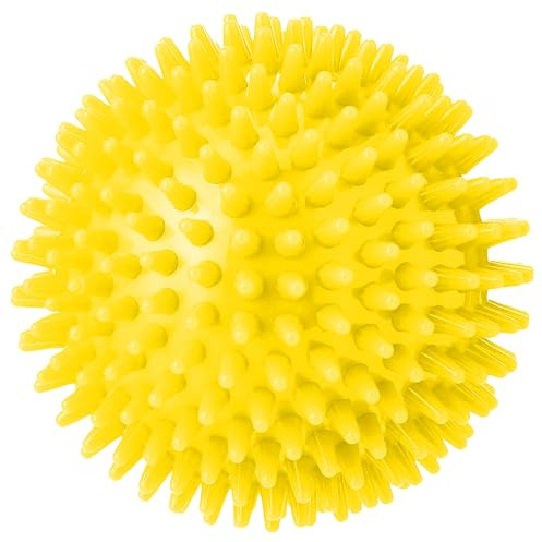 Massage Balls, Pliable Massage Ball with Soft Spikes for Stress Relief and Light Massage, Stimulates Proprioception, Massage Balls 8cm, Yellow