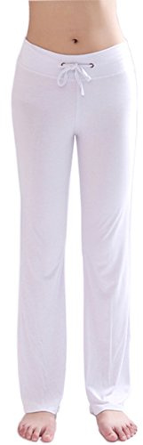 HOEREV Comfy Pants Ultra Soft Och Lightweight Flowy Pants För Kvinnor, Perfekt För Yoga Och Lounging Product,Vit,XS