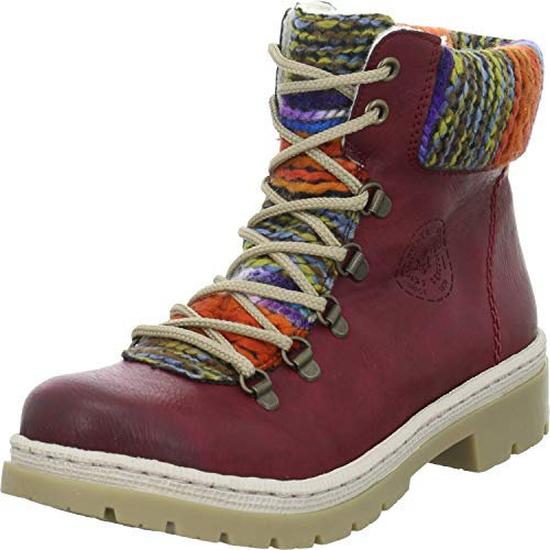 Rieker Y9432, Women’s Ankle boots, Red (Wine/Orange-Multi 35), 6 UK (39 EU)