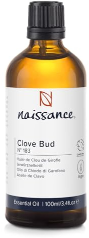 Naissance Aceite Esencial de Clavo (No. 183) - 100ml - Puro, Natural, Vegano & No Diluido - Para Quemador, Humificador, Aromaterapia, Difusor, Masajes - Velas, Jabon, Baño