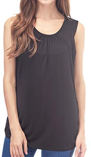 Smallshow Women's Maternity Nursing Tank Top Summer Sleeveless Breastfeeding Clothes,Black,M