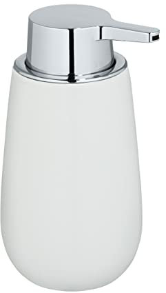 Wenko, dispenser di sapone liquido, in ceramica, 9,5 x 16 x 8 cm, bianco