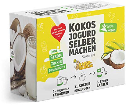 kaese-selber.de Veganen Kokosjogurd selber Machen Set - Joghurtbox | Joghurt ohne Strom, Joghurtbox, Joghurtbereiter inklusive