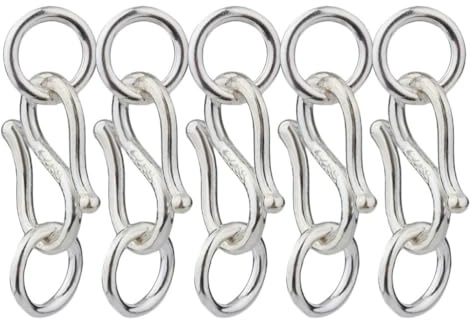 Healifty S Haken Verschluss Für Armband Und Halskette Schmuckverbinder Aus Silber Für Diy Schmuckherstellung 5 Stück 0.69X0.31X0.03In