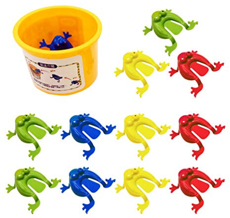 TOYANDONA 12Pcs Springen Leap Frösche Spielzeug Frösche Springen Spielzeug en für Kinder Party Favors Ostern Goody Bag Füllstoffe Geburtstag Party (Gelegentliche Farbe)